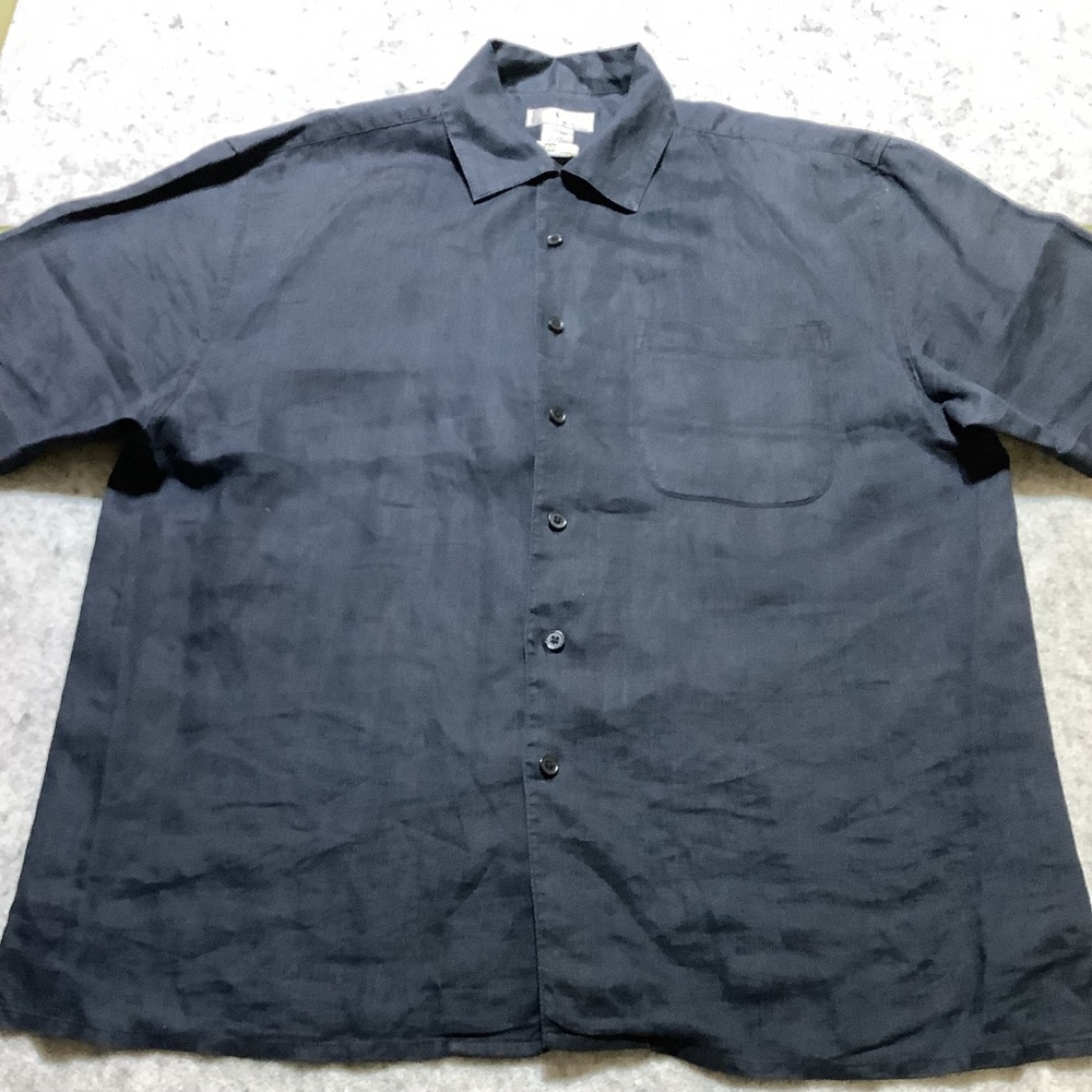Cumran Linen Shirt Black Button-Up Shirt